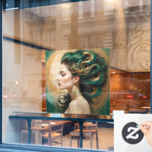 „Serelith“ - Locken aus himmlischem Jade Fensteraufkleber