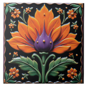 Serenade der Feuerblume Fliese
