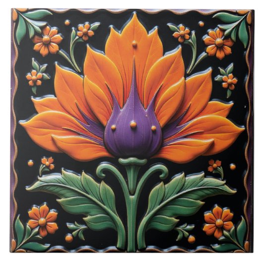 Serenade der Feuerblume Fliese (Vorderseite)