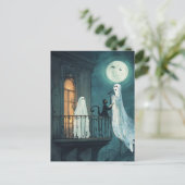 Serenade Ghost am Balkon Postkarte (Stehend Vorderseite)