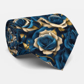 Serenade in Blau: Gold-ausgezeichnete Rose auf Pet Krawatte (Gerollt)