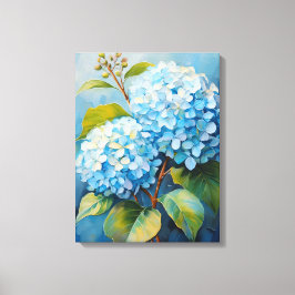 Serenade in Blau: Hydrangea Harmony Leinwanddruck