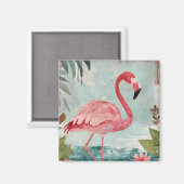 Serenade in Pink: Ein Flamingo-Paradies Magnet (Vorderseite/Rückseite)