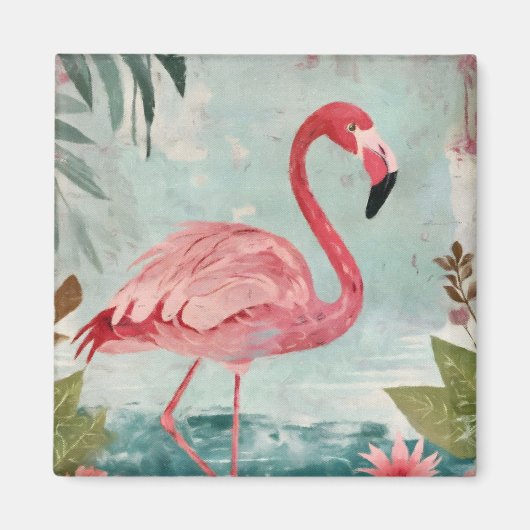 Serenade in Pink: Ein Flamingo-Paradies Magnet (Vorne)