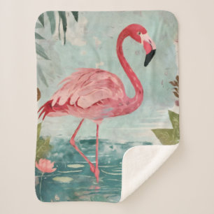 Serenade in Pink: Ein Flamingo-Paradies Sherpadecke