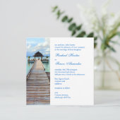 Serenade Jetty Maldives Beach Wedding Einladung (Stehend Vorderseite)