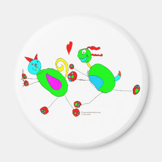 Serenas Katze und Hundehase Magnet