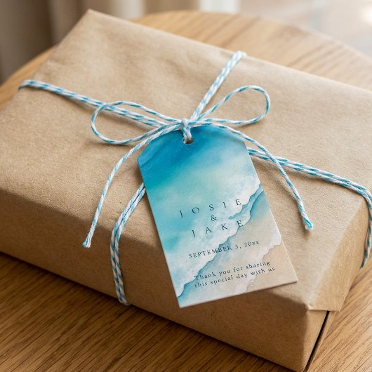 Serenblaue Gastgeschenk Hochzeit Geschenkanhänger