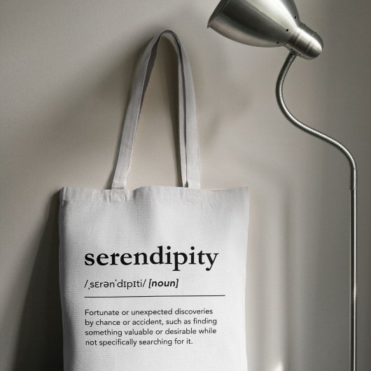 Serendipität Definition Wort Geschenk Glücklicher Tragetasche