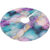 Serendipity Crystal Blue Polyester Weihnachtsbaumdecke (Schrägansicht)