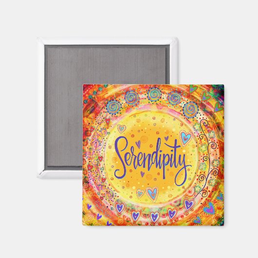 Serendipity Fun Trendy Inspirivity ONE WORD Magnet (Vorderseite/Rückseite)