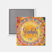 Serendipity Yellow Hübsch Fun Floral Inspirivity Magnet (Vorderseite/Rückseite)