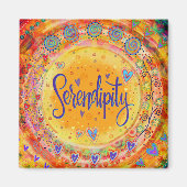 Serendipity Yellow Hübsch Fun Floral Inspirivity Magnet (Vorne)
