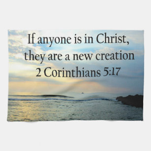 SERENE 3 CORINTHIANS 5:17 OCEAN SCENE FOTO GESCHIRRTUCH