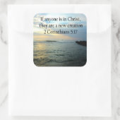 SERENE 3 CORINTHIANS 5:17 OCEAN SCENE FOTO QUADRATISCHER AUFKLEBER (Tasche)