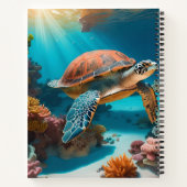 Serene 3D Sea Turtle im Ozean Tranquiles Meeresleb Notizblock (Rückseite)