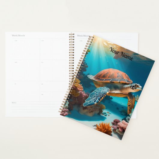 Serene 3D Sea Turtle in Ocean - Tranquil Marine Li Planer (Anzeige)