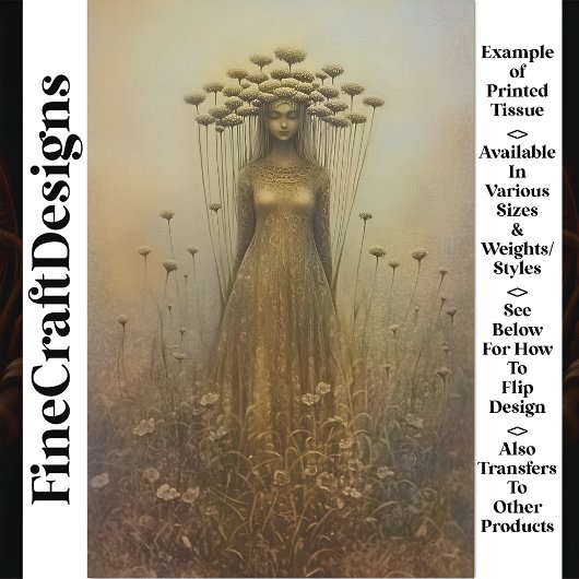 Serene Abbildung Verzierte Blume Kopfzeile U6 Deco Seidenpapier