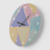 Serene Abstracts: A Pastel Dream Große Wanduhr (Winkel)