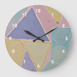 Serene Abstracts: A Pastel Dream Große Wanduhr