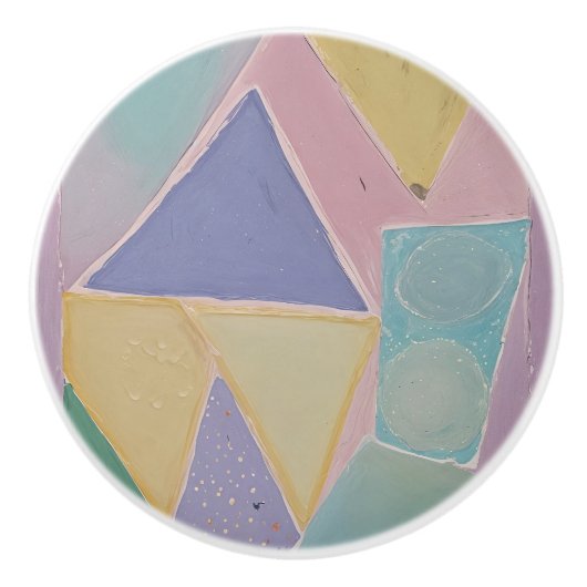 Serene Abstracts: A Pastel Dream Keramikknauf (Vorderseite)