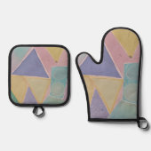 Serene Abstracts: A Pastel Dream Ofenhandschuh & Topflappen-Set (Vorderseite)