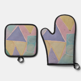 Serene Abstracts: A Pastel Dream Ofenhandschuh & Topflappen-Set