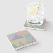 Serene Abstracts: A Pastel Dream Steinuntersetzer (Seitenansicht)