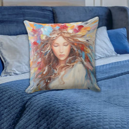 Serene Abstrakt Angel Pillow - Vibranic Artistic Kissen