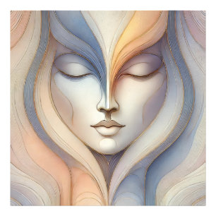 Serene Abstrakt Face Fotodruck