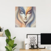 Serene Abstrakt Face Poster (Heimbüro)