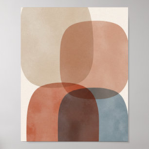 Serene Abstrakt Geometric Print Poster