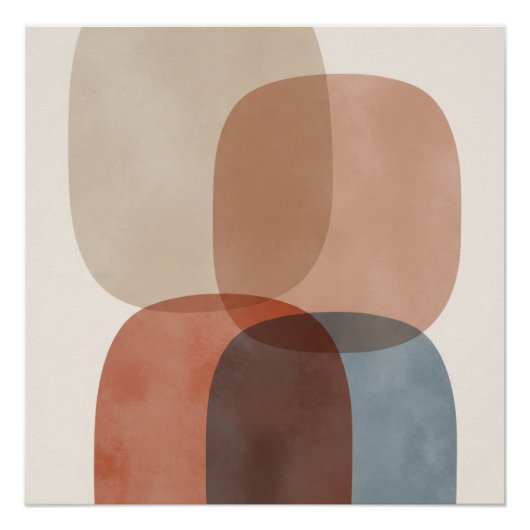 Serene Abstrakt Geometric Print Poster (Vorderseite)
