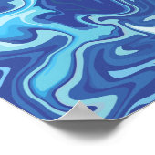 Serene Abstrakt in Blautönen Poster (Ecke)