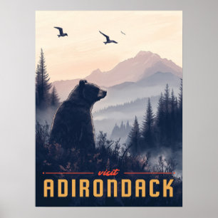 Serene Adirondack Bär: Ein Vintager Poster
