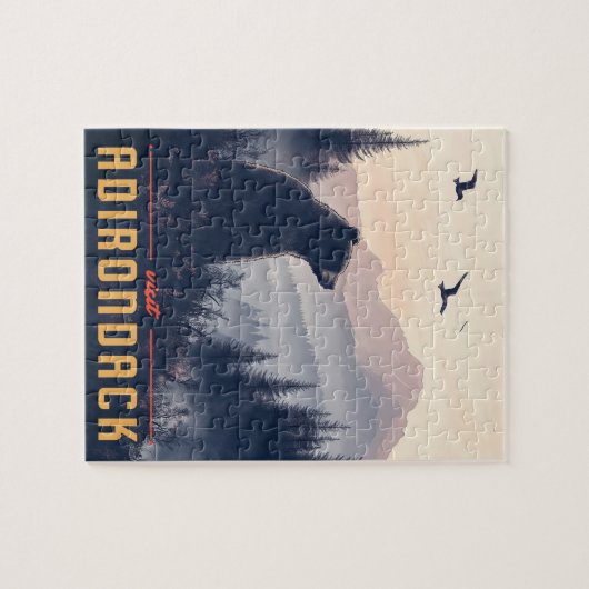Serene Adirondack Bär: Ein Vintager Puzzle (Horizontal)
