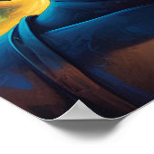 Serene and Calm Buddha Portrait Neon Art Poster (Ecke)