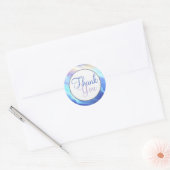 Serene Aqua Turquoise Waves Runder Aufkleber (Umschlag)