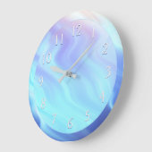 Serene Aquamarin Lavender Rose Große Wanduhr (Winkel)