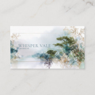 Serene Aquamarin und Gold Zen Wasserfarbenwelt Lan Visitenkarte