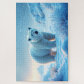 Serene Arctic Sunset mit Polar Bear - Natur Puzzle (Vertikal)