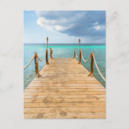 Serene Aruba Long Wooden Dock & Ocean Bliss Postkarte