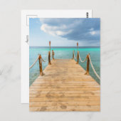 Serene Aruba Long Wooden Dock & Ocean Bliss Postkarte (Vorne/Hinten)