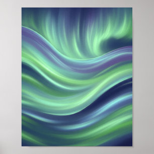 Serene Aurora Wave Print Poster