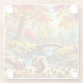 Serene Autumn Forest Scene Malerei Glasuntersetzer (Rückseite)