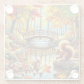 Serene Autumn Forest Scene Malerei Glasuntersetzer (Rückseite)