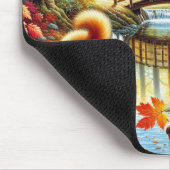 Serene Autumn Forest Scene Malerei Mousepad (Ecke)