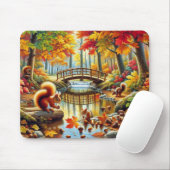 Serene Autumn Forest Scene Malerei Mousepad (Mit Mouse)
