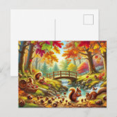 Serene Autumn Forest Scene Malerei Postkarte (Vorne/Hinten)