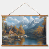 Serene Autumn Lake Masterpiece Tapestory Wandteppich Mit Holzrahmen (Vorne)